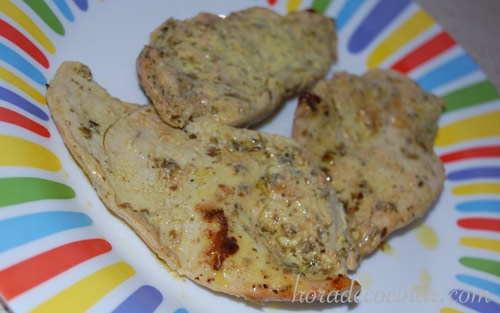 Pechuga de pollo a la mostaza